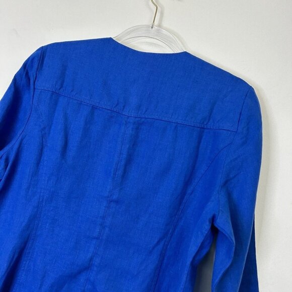 NEW Chicos Linen Zip Jacket Womens Size 1 US 8 10 Cobalt Blue - Picture 12 of 12
